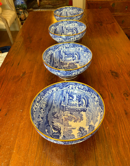 Copeland Spode Bowls, Blue and White Italian Pattern