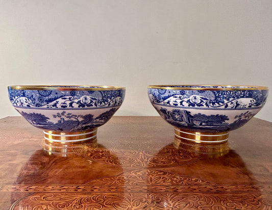 Copeland Spode Bowls, Blue and White Italian Pattern
