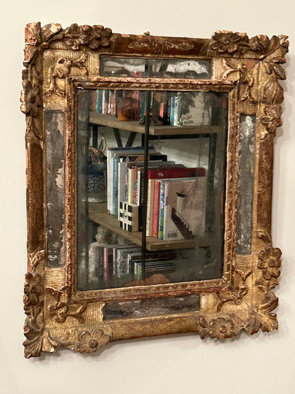 Small French  Régence Giltwood Parclose Mirror Circa 1725