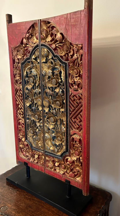 Antique Balinese Hand-Carved Panel