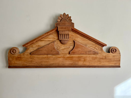 Antique Oak Over door Pediment 19th Century