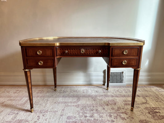 19th Century French Kidney Shaped Marquetry Desk