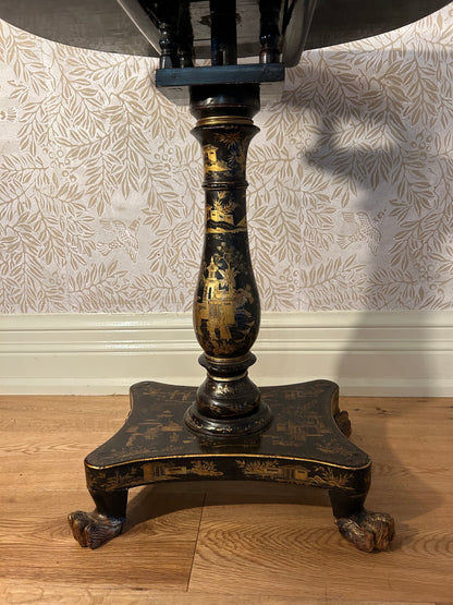 19th Century Chinoiserie Lacquer Pedestal Table