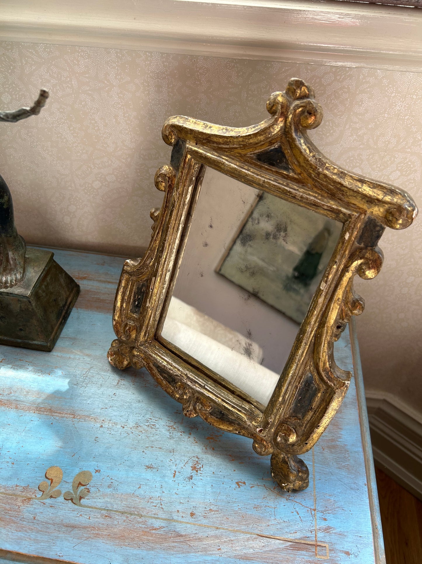 18th Century Petite Gilded Wall Mirror