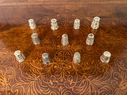 Collection of Eleven English Silver Thimbles