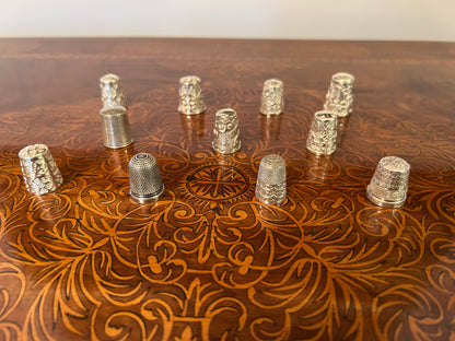 Collection of Eleven English Silver Thimbles