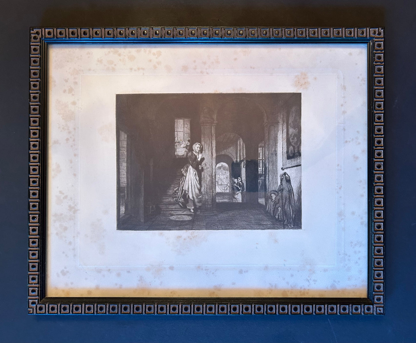 19th Century Antique Print, The Eavesdropper, Nicholas Maes,