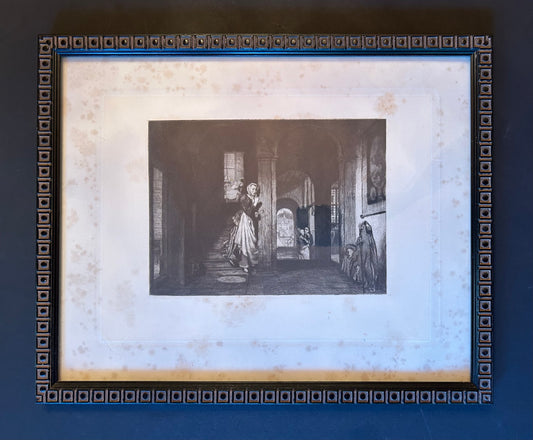 19th Century Antique Print, The Eavesdropper, Nicholas Maes,