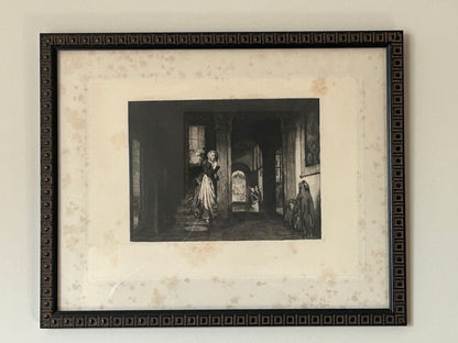 19th Century Antique Print, The Eavesdropper, Nicholas Maes,