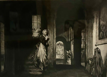 19th Century Antique Print, The Eavesdropper, Nicholas Maes,