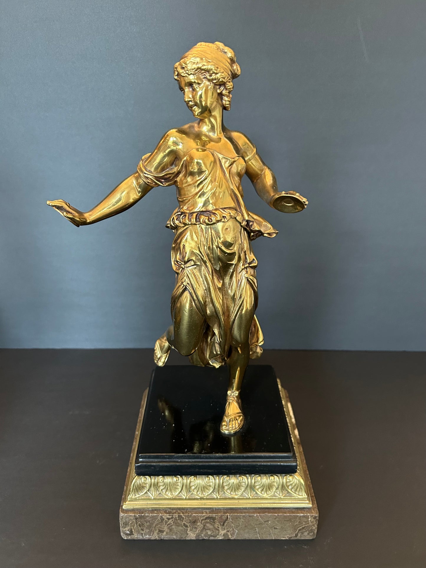 Pair of Continental Gilt Bronze Figures of Dancers