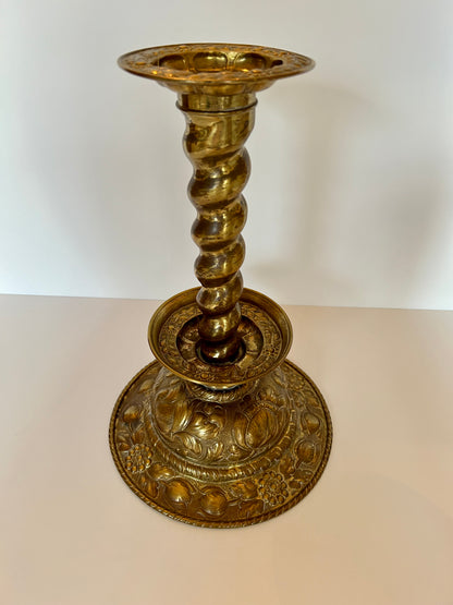 Pair of Dutch Brass Candlesticks, Nineteenth Century or Earlier