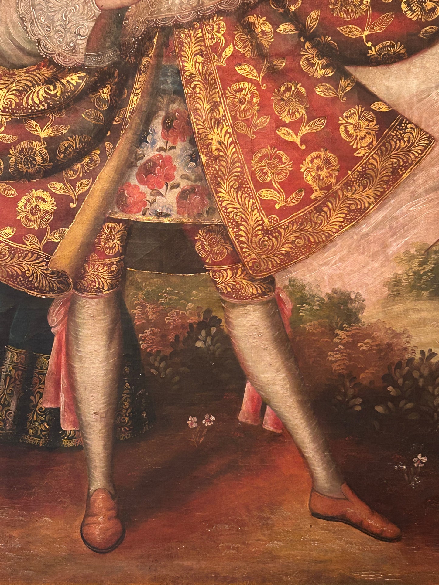 Angel With Arquebus, Antique Cuzco School Painting