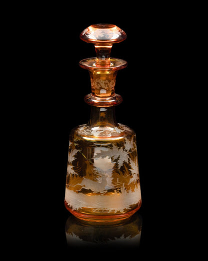 Collection of Bohemian Amber Crystal Glassware, 19th Century