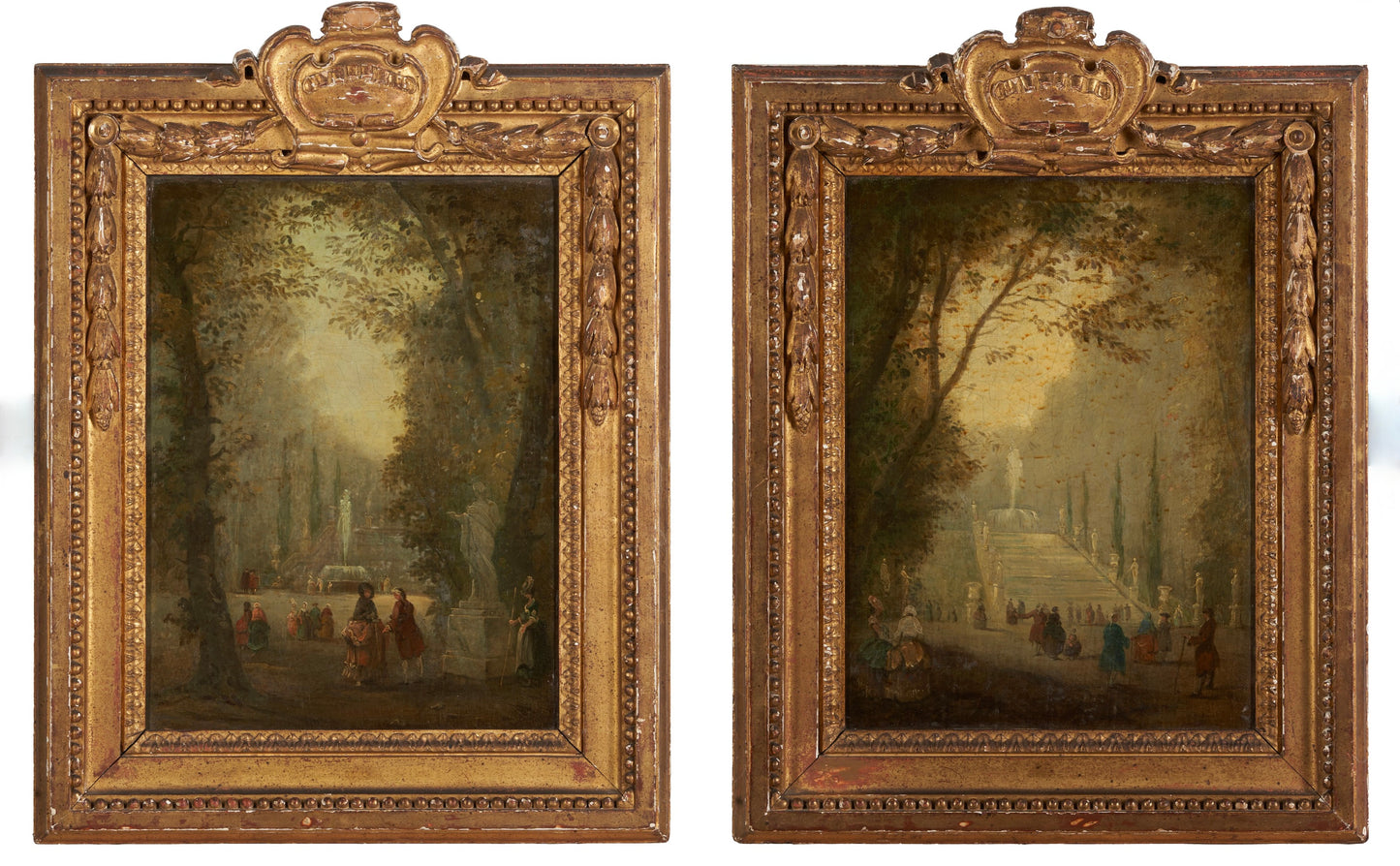 Two Fête Galante Scenes, French School, 19th Century