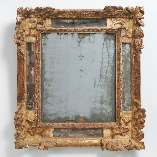 Small French  Régence Giltwood Parclose Mirror Circa 1725