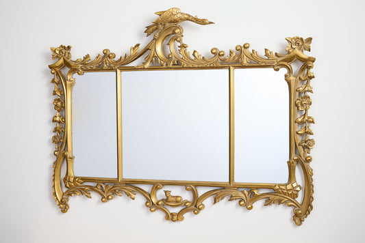 Chippendale Style Carved Gilt Wood Mirror